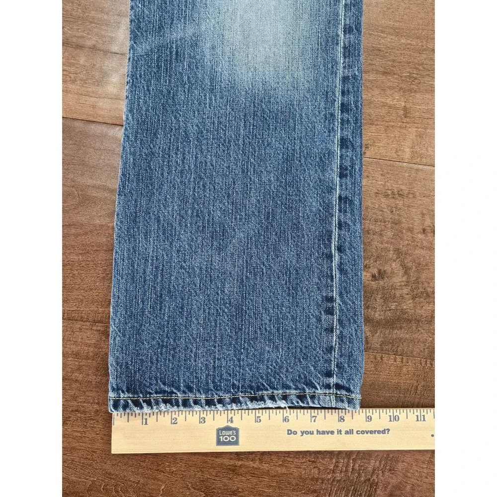 Distressed American Eagle Mens Skater Boot Jeans 36x32 Blue Distressed Bootcut